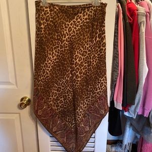 Leopard Silk Skirt
